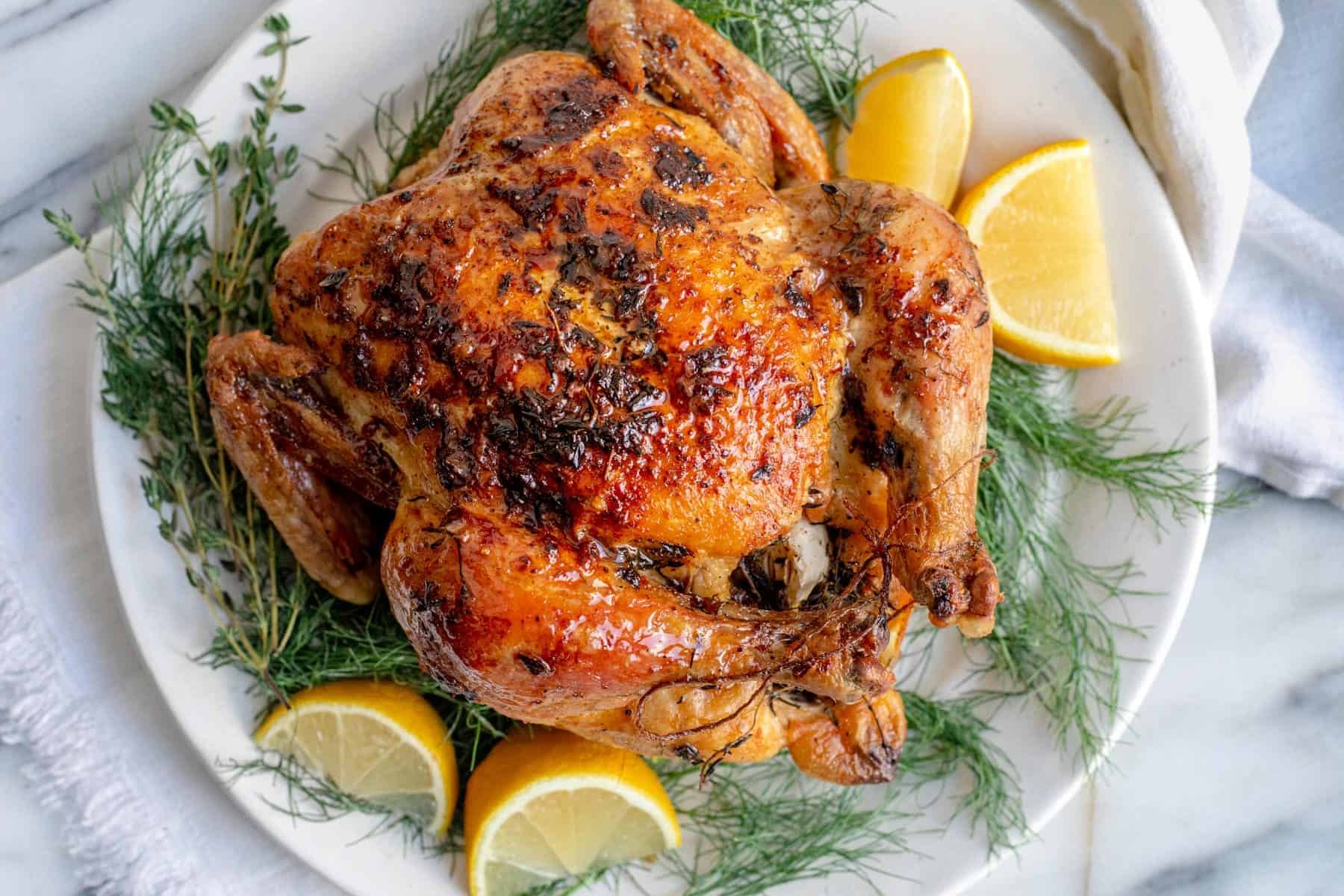 Lemon Garlic Oven Roasted Whole Chickens Recipe Details