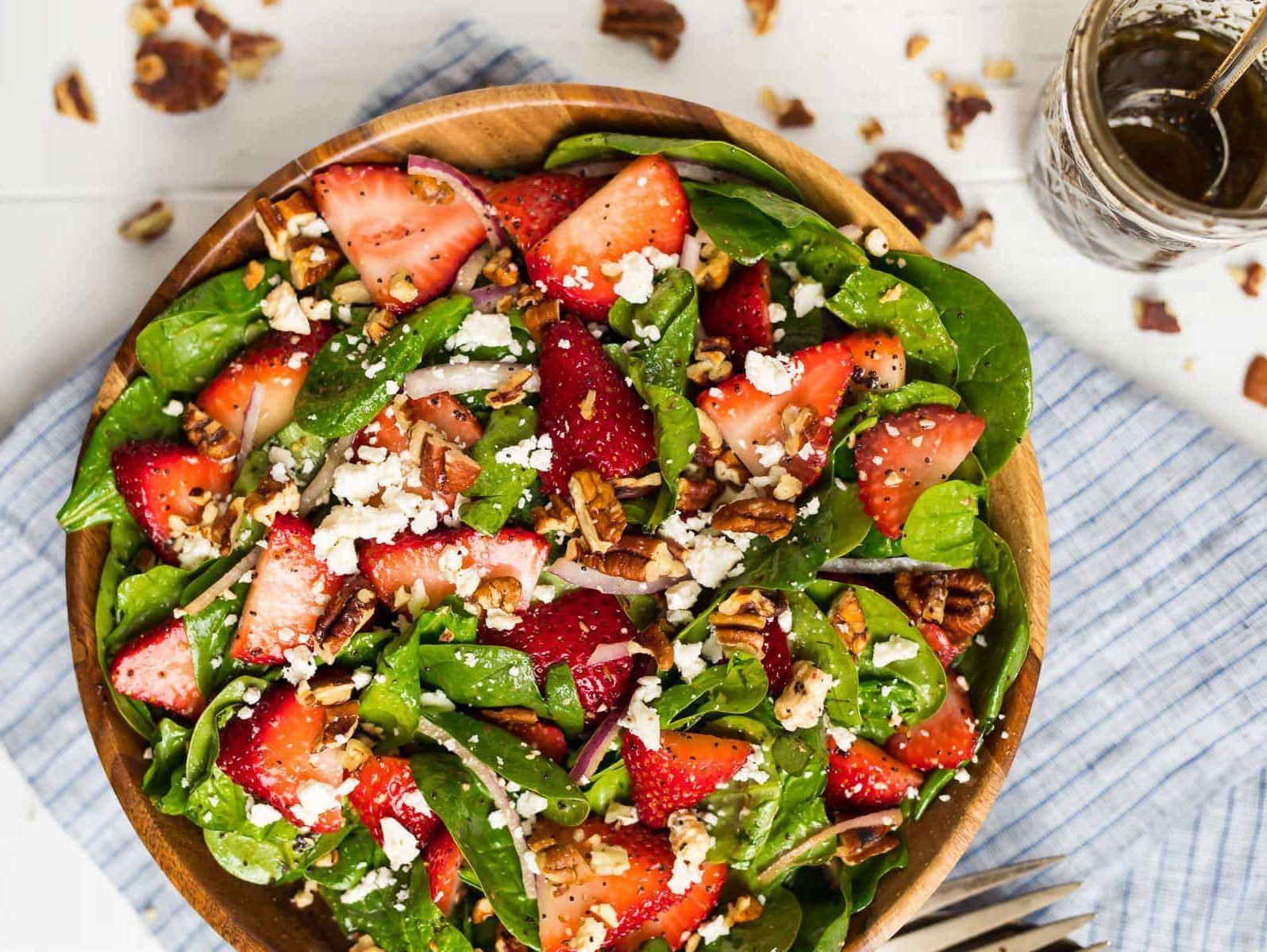 Strawberry Spinach Salad {with feta and pecan} Recipe Details